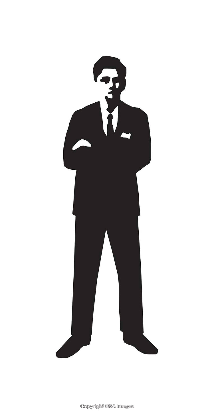 Silhouette of a Confident Businessman in Formal Suit