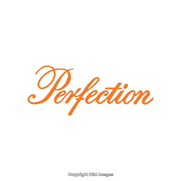 Elegant Calligraphy Featuring Motivational Text 'Perfection' in Orange