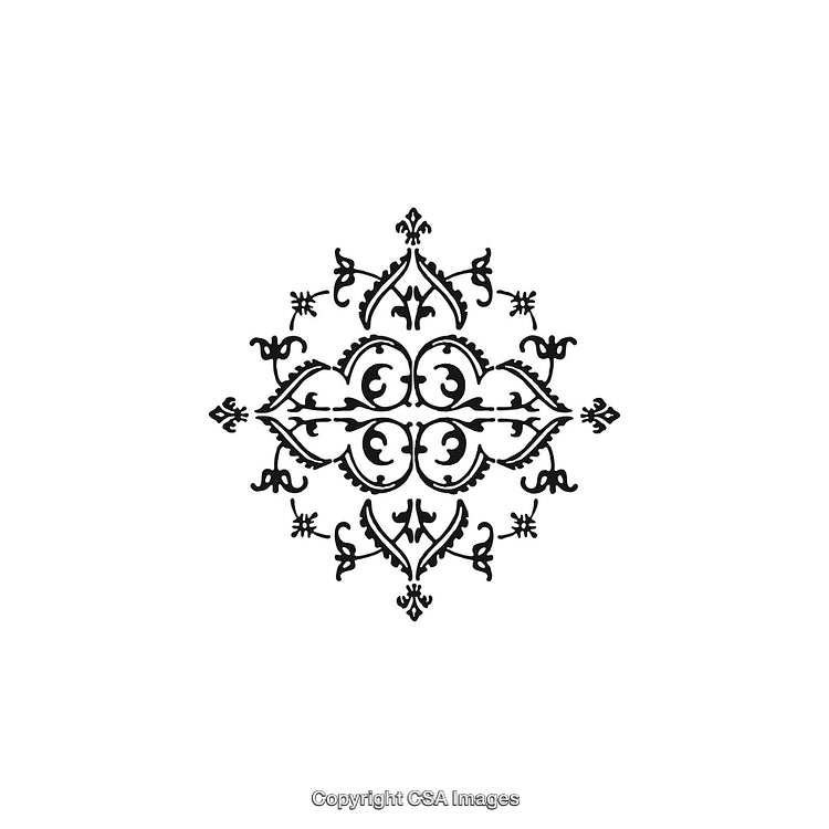 Elegant Black and White Decorative Ornamental Design Element