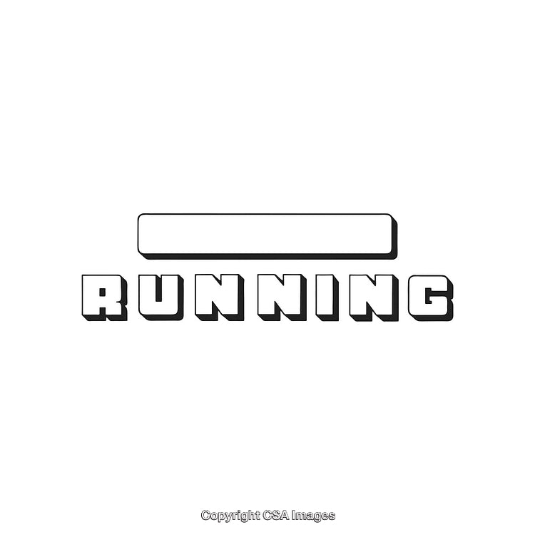 Loading Screen with Progress Bar and Bold Running Text Art