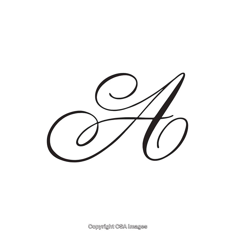 Elegant Calligraphy Letter A Design on White Background