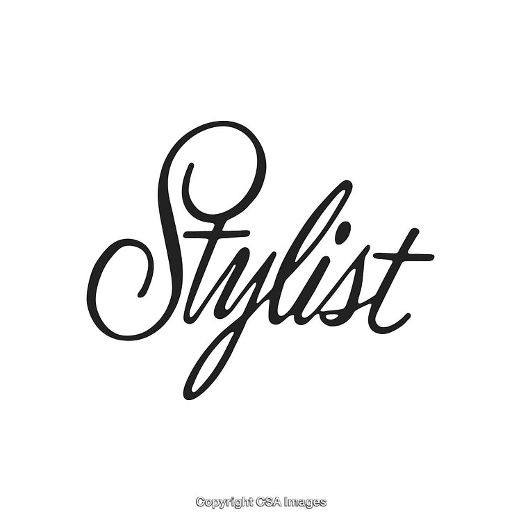 Elegant Handwritten Style Logo with the Word 'Stylist' in Black Script