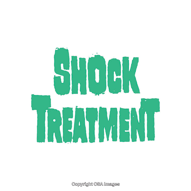 Bold Green 'Shock Treatment' Text on White Background for Design Purposes