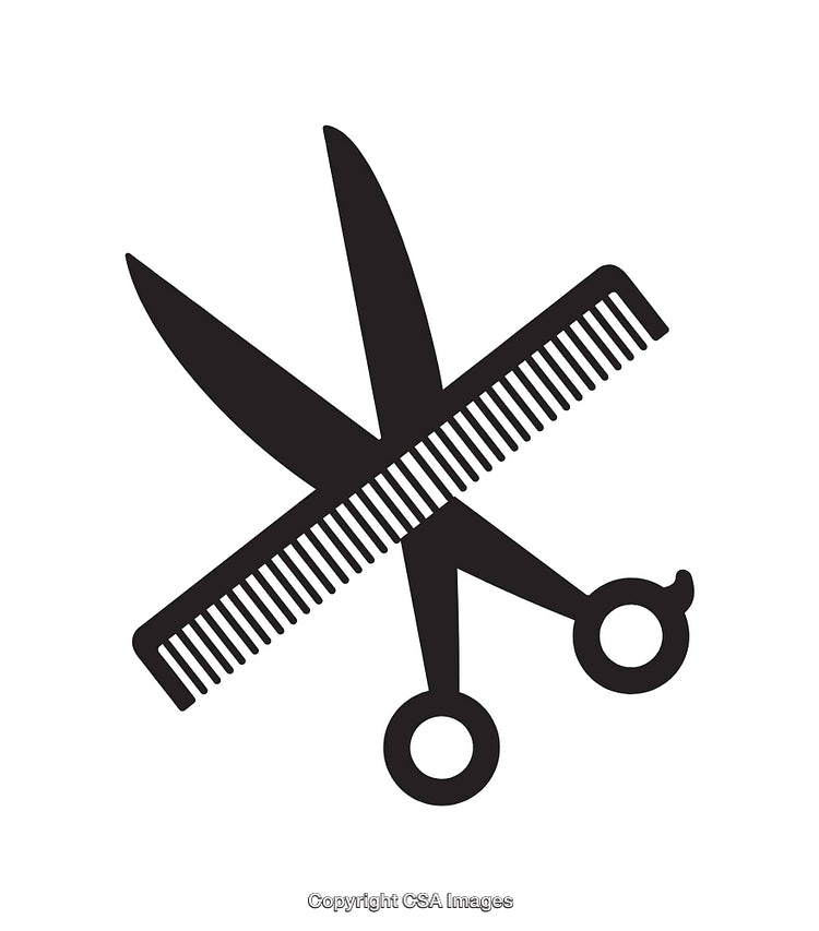 Black And White Icon of Scissors and Comb for Hairdressing