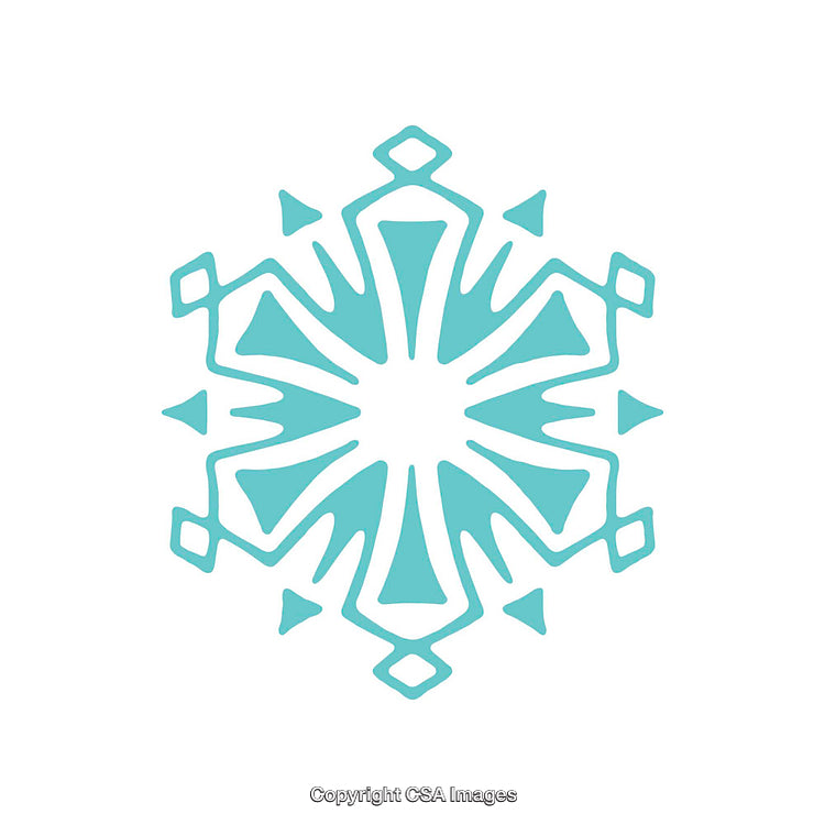 Elegant Blue Geometric Snowflake Design on a White Background