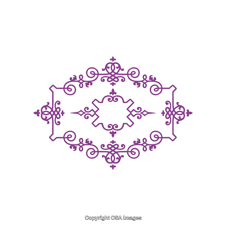 Elegant Purple Linework Ornament with Symmetric Geometric and Decorative Motifs