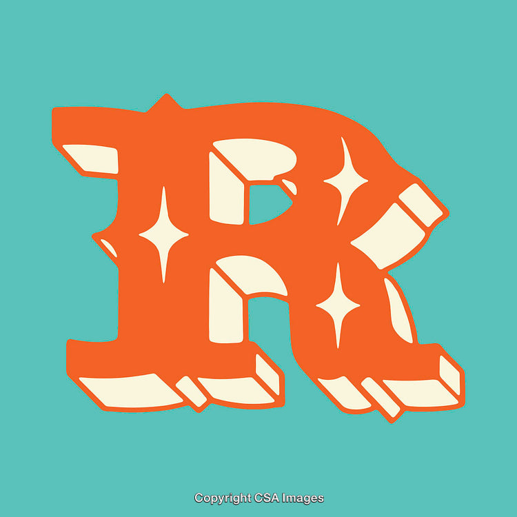 Creative Illustration of the Letter R with Vibrant Colors and Stylish Design