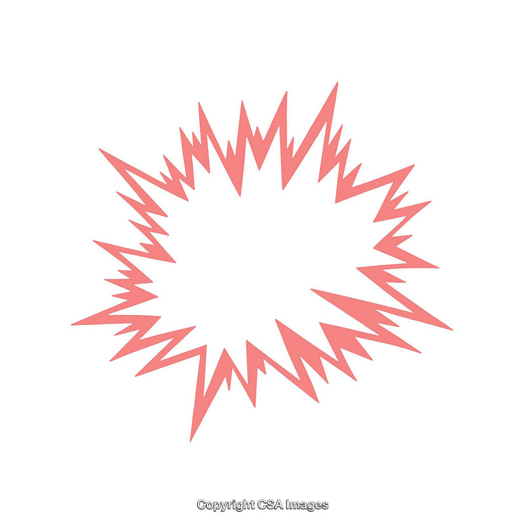 Red Comic Burst Element Isolated on a White Background