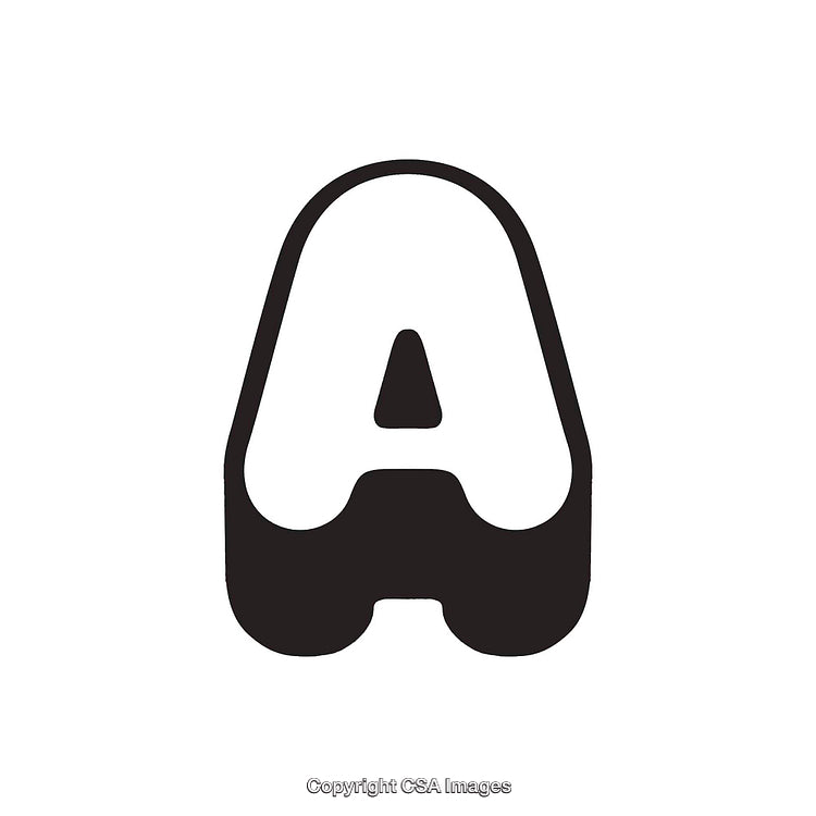 Black and White Stylized Illustration of the Letter A in Bold Design