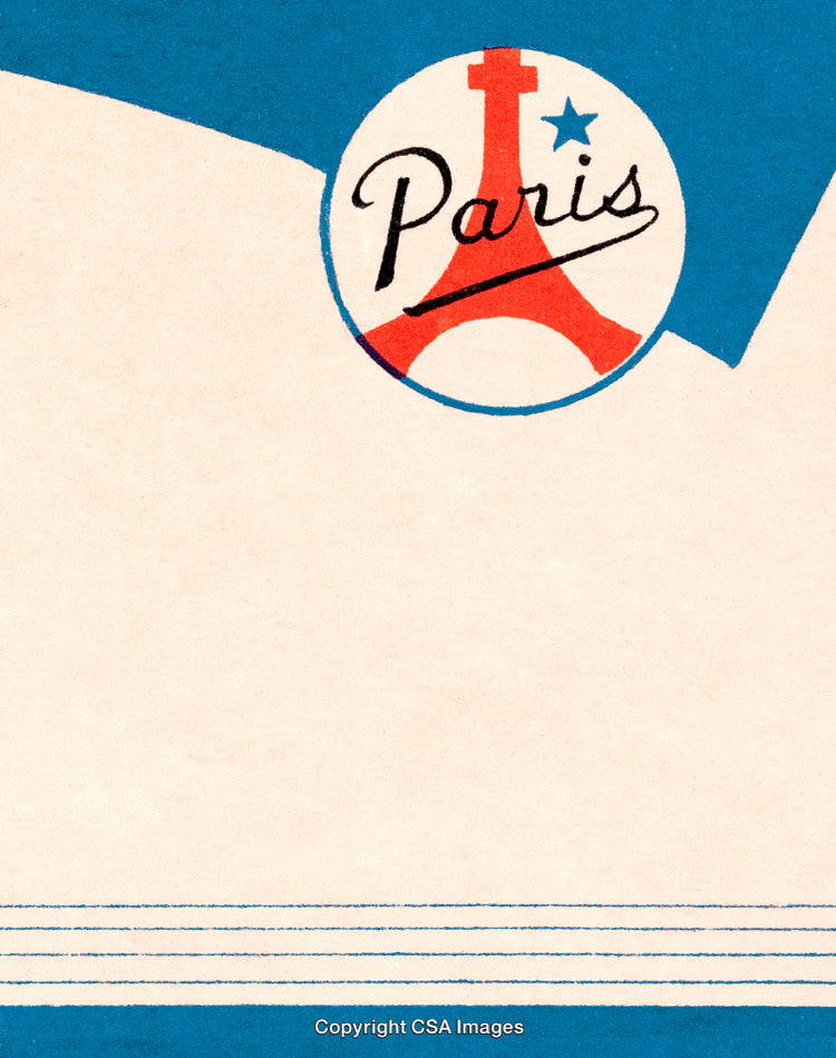 Vintage Paris Illustration with Eiffel Tower and Retro Design Elements