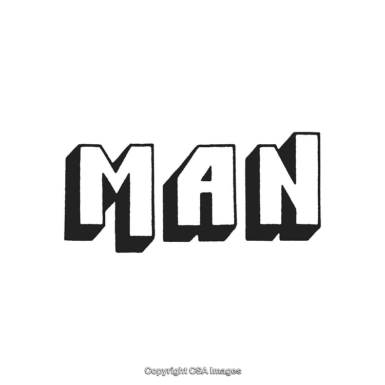 Bold Artistic Typography with the Word 'Man' in Retro Style