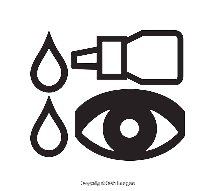 Black And White Icon Illustrating Eye Drops And Eye Care