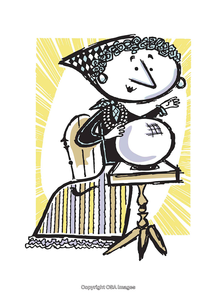 Whimsical Illustration of Fortune Teller With Crystal Ball in Playful Style
