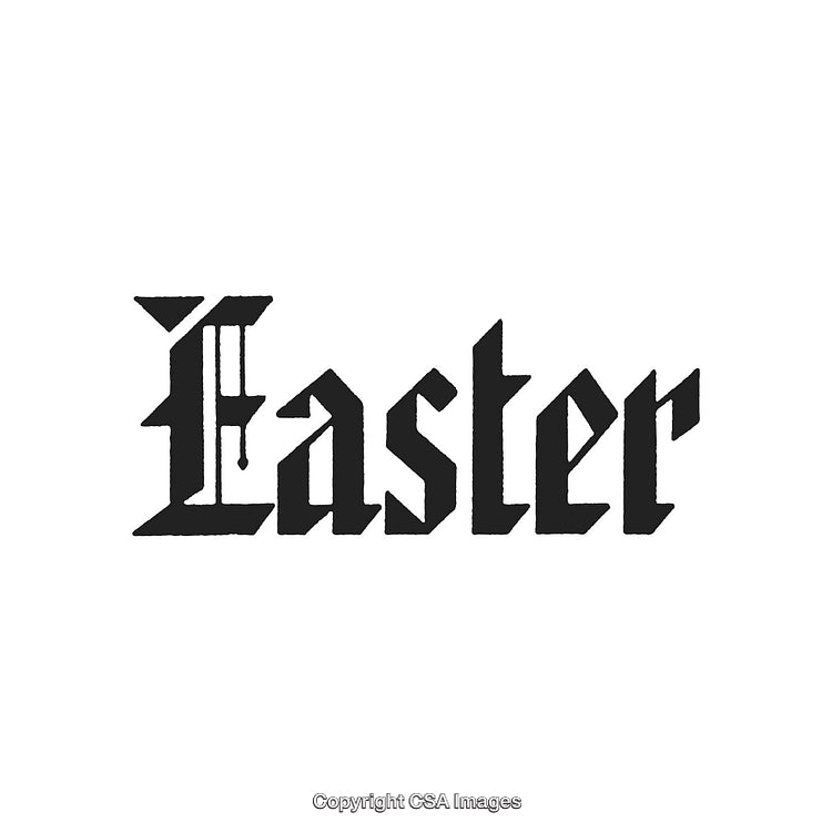Retro Gothic Typography Illustration Celebrating Easter in a Bold Typeface
