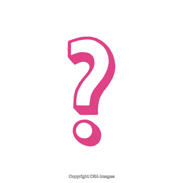 Pink Question Mark on White Isolated Background