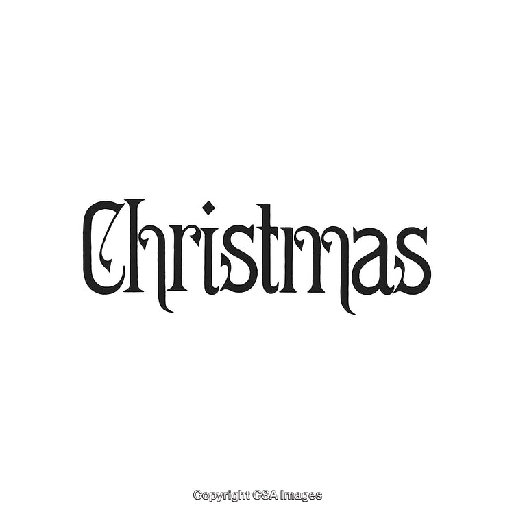 Elegant Christmas Word Art Text in Decorative Gothic Style