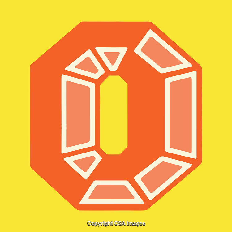Bold Geometric Letter O Design with Vibrant Colors and Modern Style