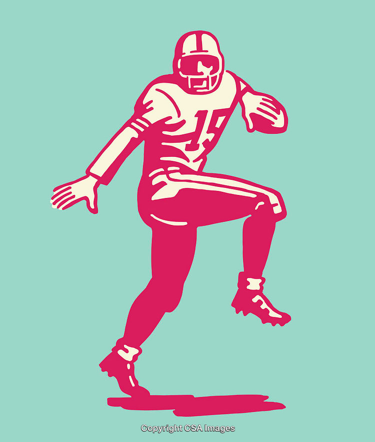 Illustration of a Football Player in Motion with Dynamic Colors
