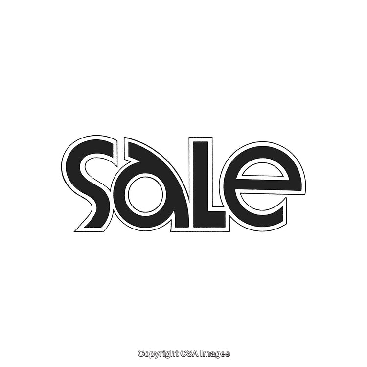 Black and White Sale Text for Promotions and Advertising Display Use