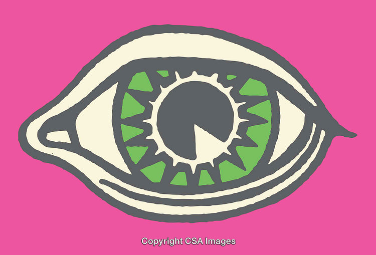 Abstract Colorful Eye Illustration with Green and Pink Palette