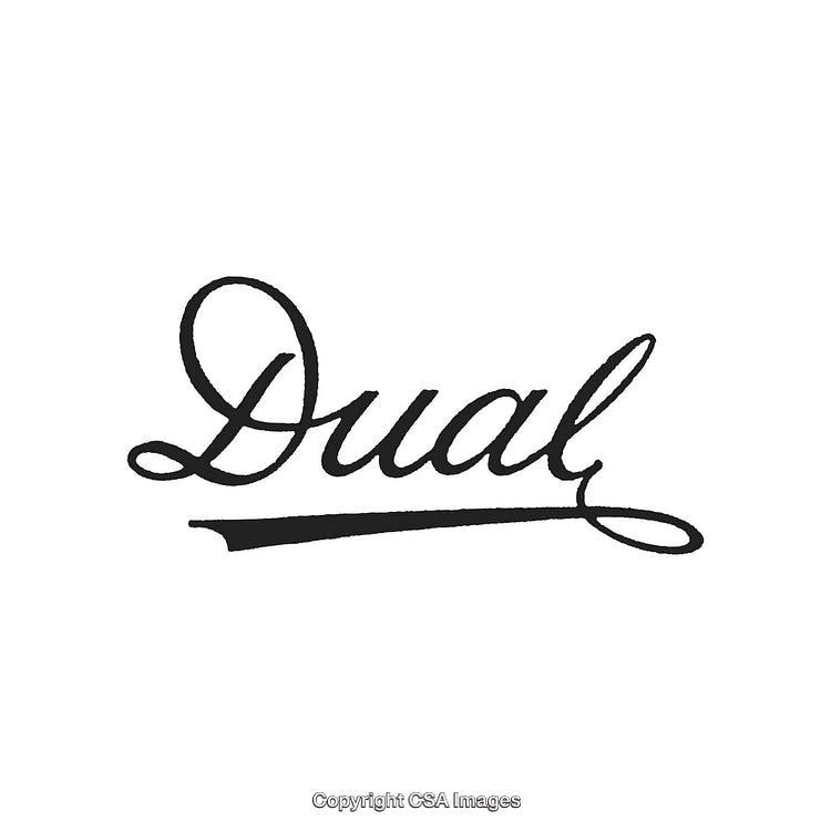 Elegant Script Logo Design Featuring the Word 'Dual' in Handwritten Style