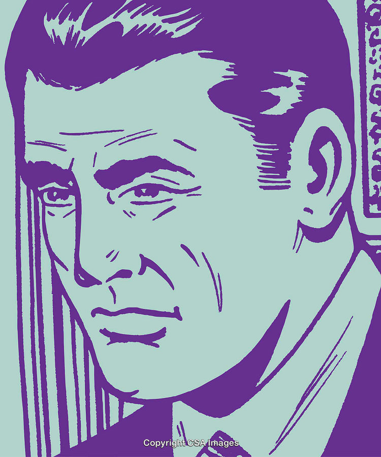 Bold Vector Art of a Man's Face in Expressive Modern Style