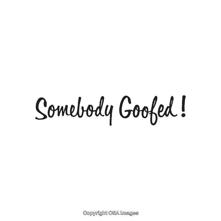 Bold Typography Displaying the Phrase 'Somebody Goofed' On White Background
