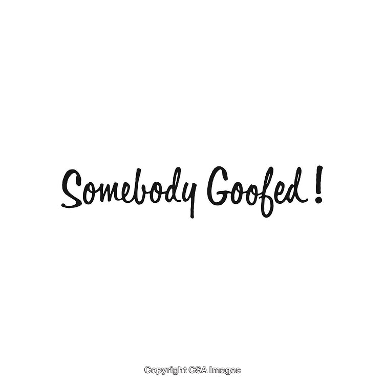Bold Typography Displaying the Phrase 'Somebody Goofed' On White Background