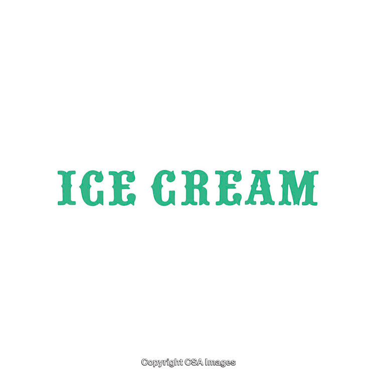 Bold Green Ice Cream Text Typography on a Clean White Background