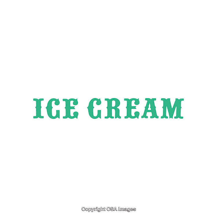 Bold Green Ice Cream Text Typography on a Clean White Background