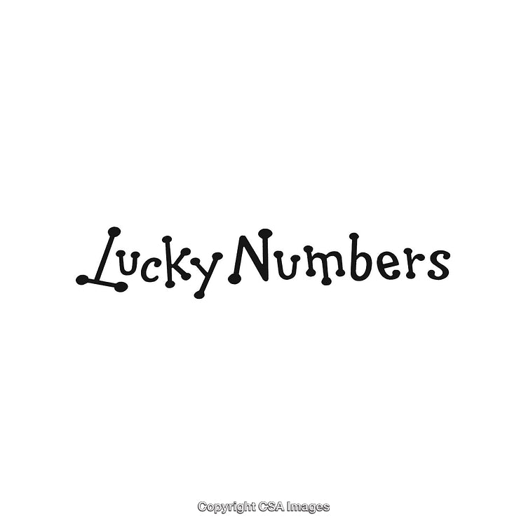 Stylized "Lucky Numbers" Text Design in Playful Black Font