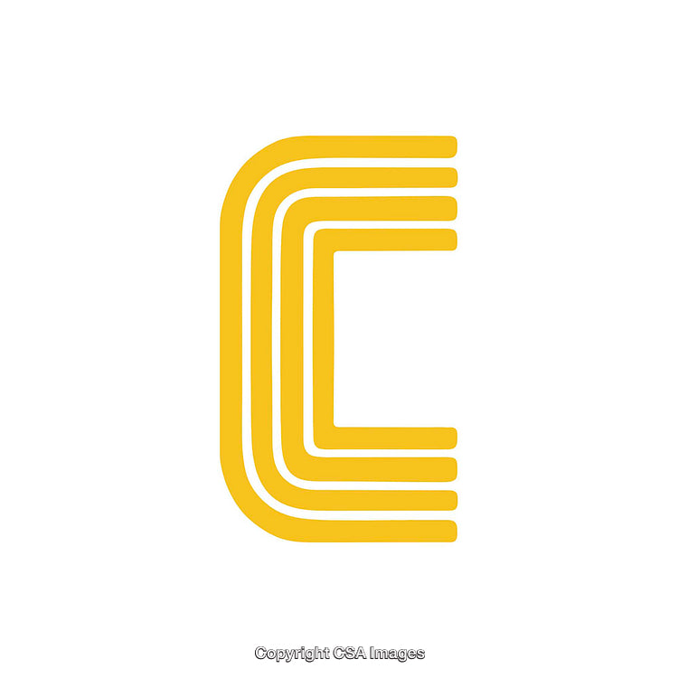 Modern Minimalist Design Featuring the Yellow Letter C in Flat Artwork