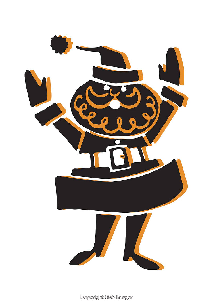 Colorful Stylized Illustration of a Cartoon Santa Claus in a Cheerful Pose