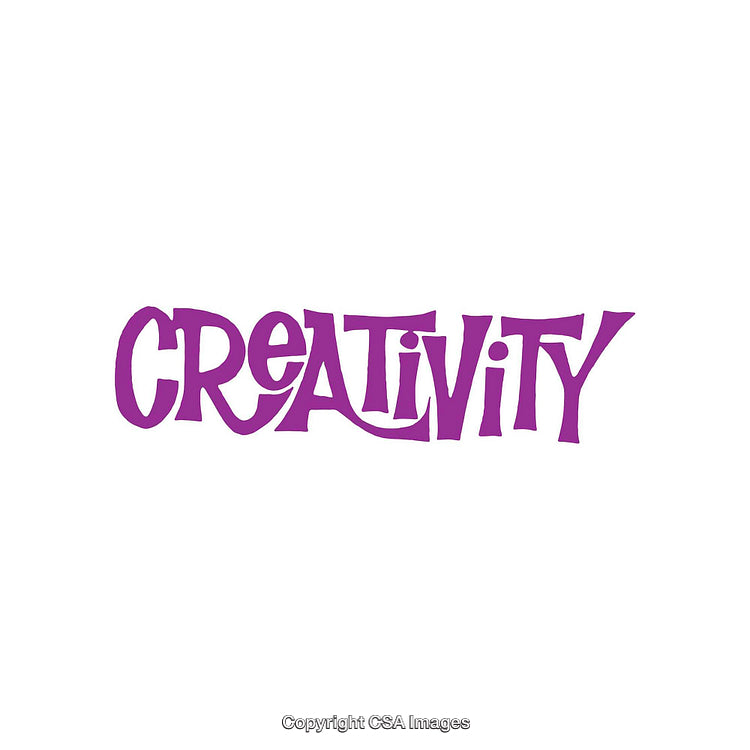 Purple Creativity Text Design on a White Background