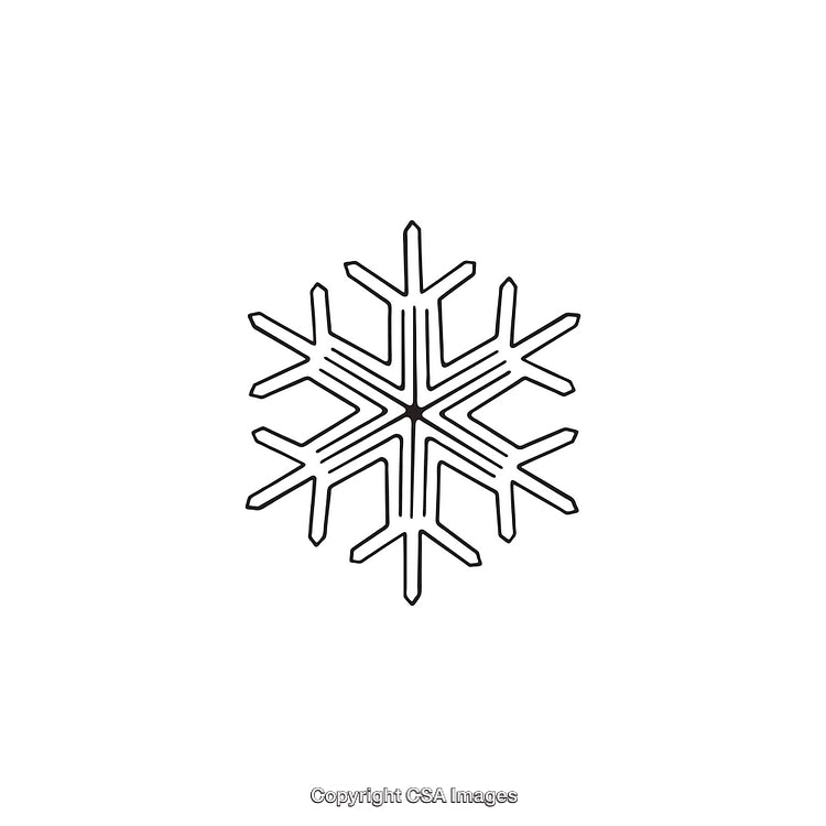 Black and White Illustration of a Geometric Snowflake Design