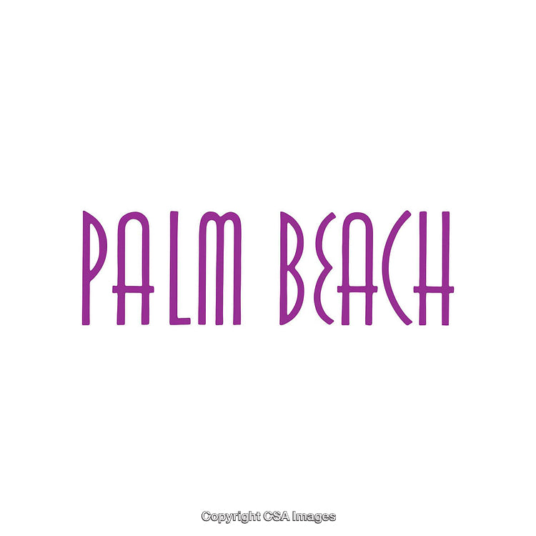 Vibrant Purple Palm Beach Font Design on White Background