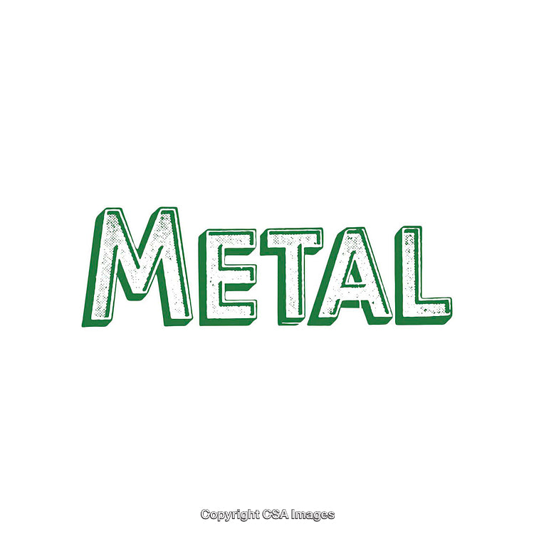 Bold Green 'Metal' Typography on Clean White Background