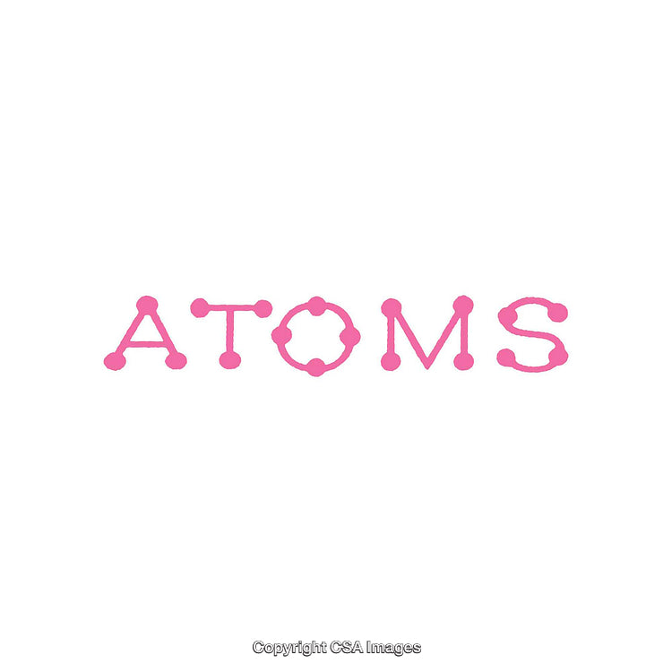 Pink Atom-Inspired Typography Design with Molecular Aesthetics
