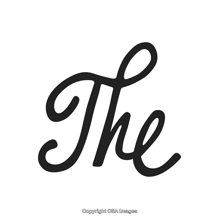 Elegant Calligraphy Text Art Featuring the Word 'The' in Script Style