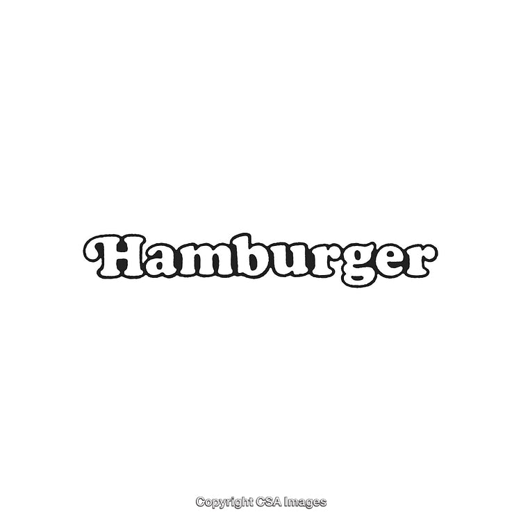 Vintage Display of the Word Hamburger in Bold Text Style