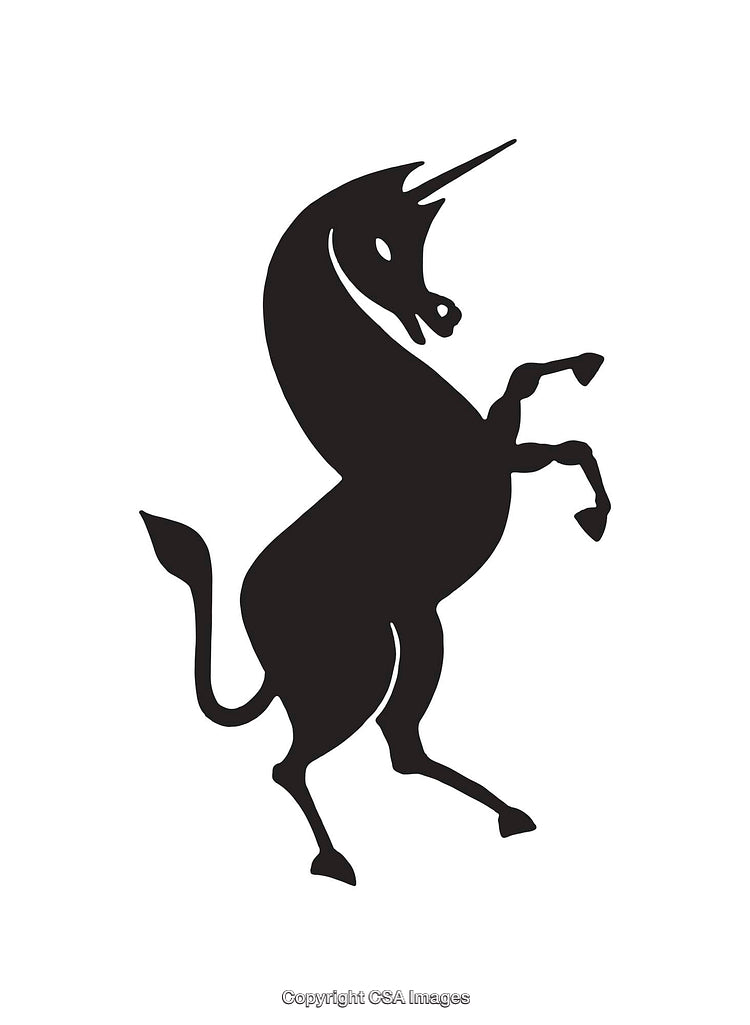 Black and White Unicorn Line Art Illustration Vector