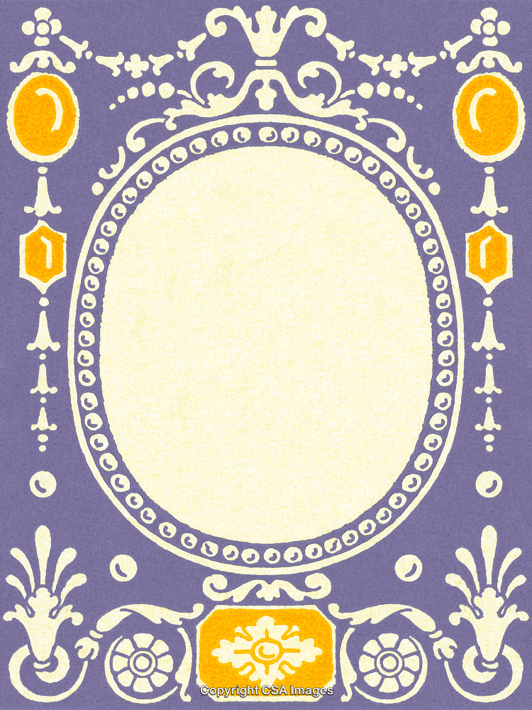 Vintage Ornamental Border with Decorative Elements and Space for Text