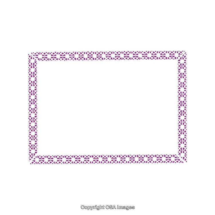 Ornate Purple Vector Frame with Intricate Geometric Pattern Border Design