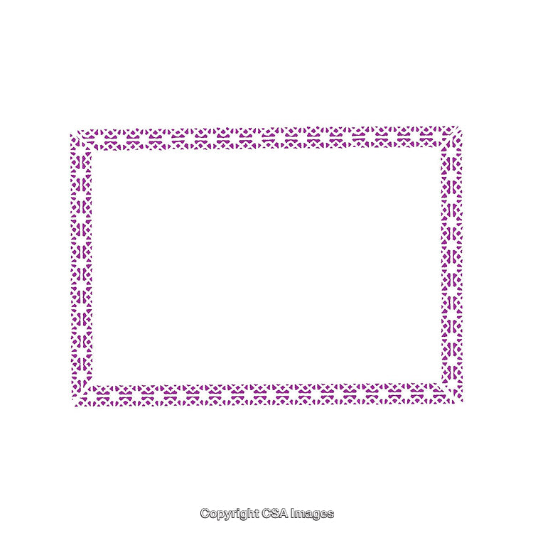 Ornate Purple Vector Frame with Intricate Geometric Pattern Border Design