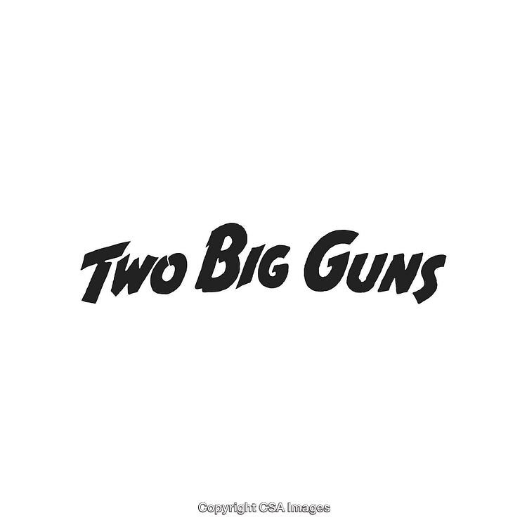 Bold Typography Design Featuring the Phrase 'Two Big Guns' in Black Text