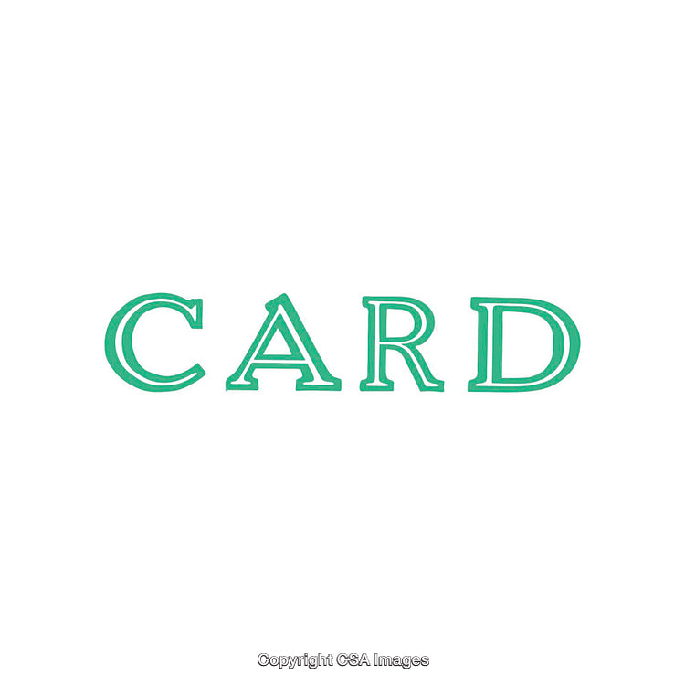 Green Lettering of the Word 'Card' on a White Background
