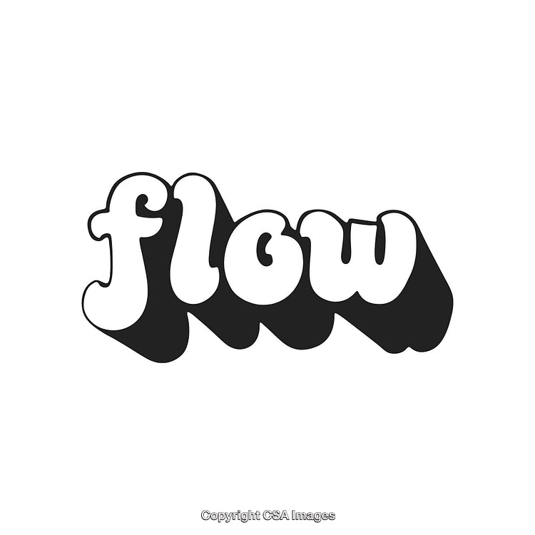 Bold Retro Style Flow Typography with Drop Shadow