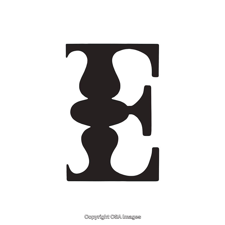 Creative Interpretation of the Letter E Using Bold Black Design
