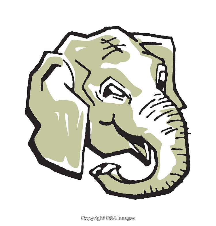 Playful Simplistic Illustration of an Elephant in Earth Tones