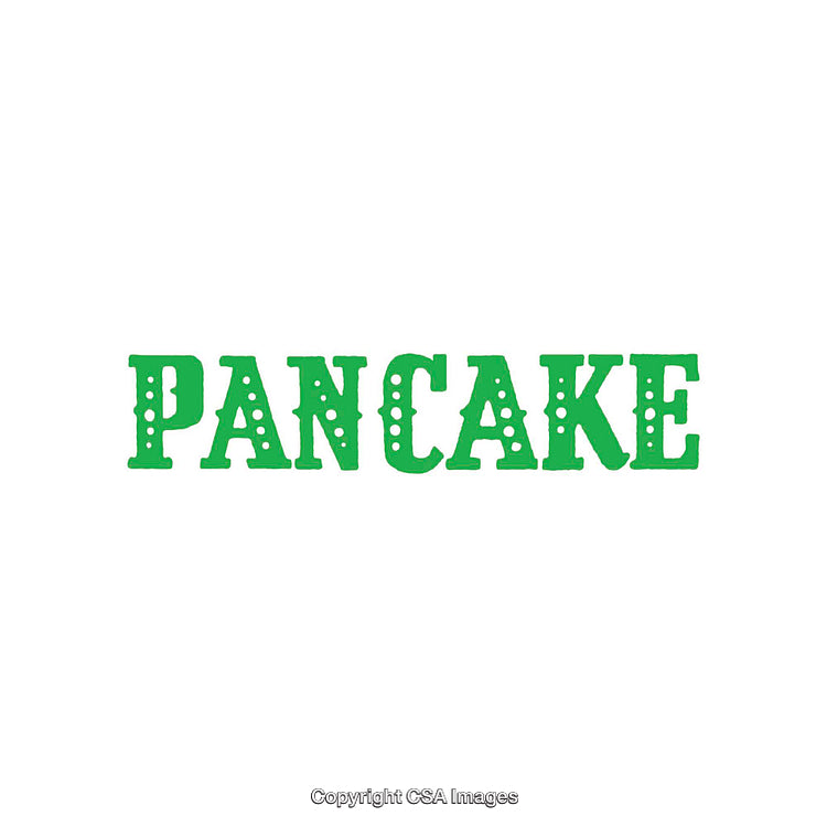 Green Pancake Word Art with Unique Typography on White Background